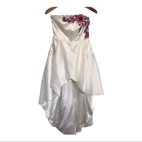 diana Figueroa Dresses & Skirts - Ivory soft satin high low embroidered wedding